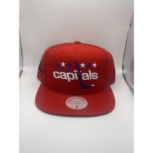 Washington Capitals Hat Cap Snapback Red White Blue Mitchell & Ness‎ NHL Hockey